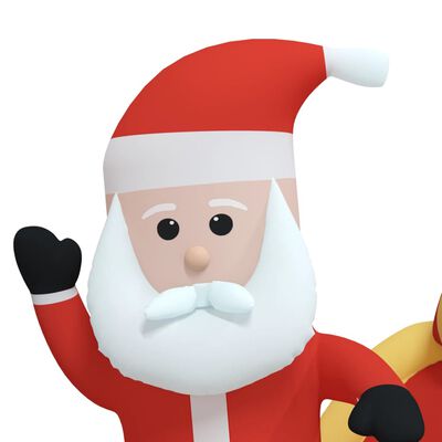 vidaXL Коледна надуваема украса Дядо Коледа и северни елени LED 138 см