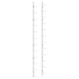 vidaXL Стойка за вино за 12 бутилки, стенен монтаж, бяла, желязо