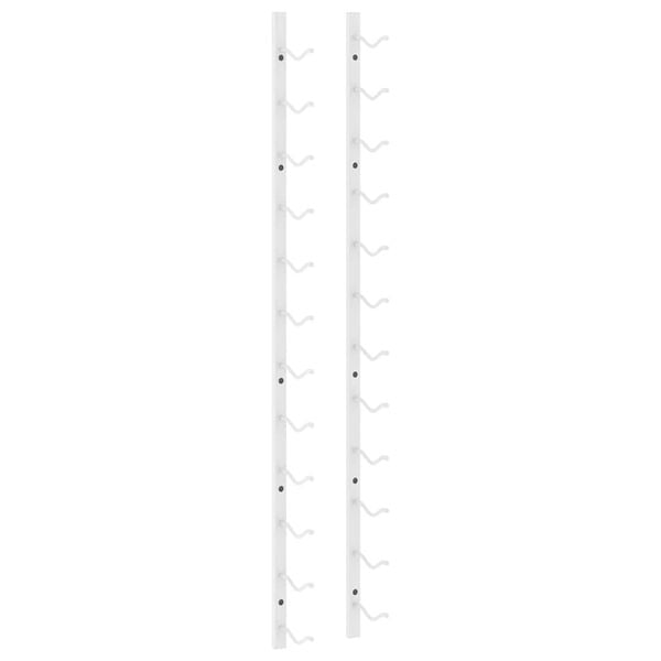 vidaXL Стойка за вино за 12 бутилки, стенен монтаж, бяла, желязо