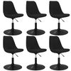 vidaXL Въртящи се трапезни столове, 6 бр, черни, кадифе