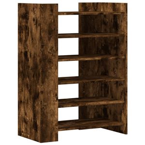 vidaXL Шкаф за обувки, опушен дъб, 74,5x37,5x100 см, инженерно дърво