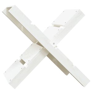 vidaXL Поставка за дърва, бяла, 47x39,5x48 см, борово дърво масив