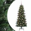 vidaXL Изкуствена коледна елха с топки 180 см 300 LED светодиода