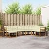 vidaXL Комплект дивани за открито 8 pcs Натурален и Крема