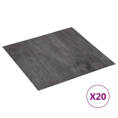 vidaXL Самозалепващи подови дъски 20 бр PVC 1,86 м² кафяви