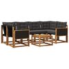 vidaXL Комплект дивани за открито 7 pcs Естествено и черно