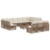 vidaXL Градински Софа Комплект 14 pcs Бежово полиратан