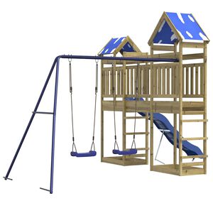 vidaXL Комбинирано детско съоръжение за игра, импрегниран бор