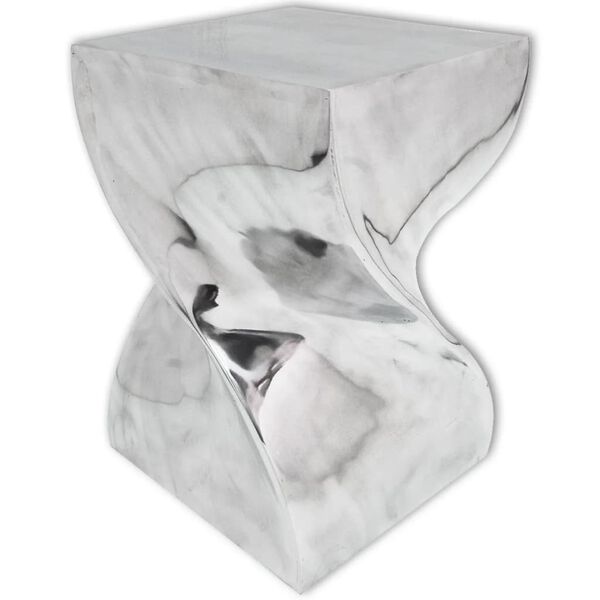 vidaXL, Табуретка/странична масичка, извита форма, алуминий, сребриста