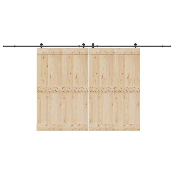 vidaXL Комплект механизъм за плъзгаща врата, 427 см, стомана, черен