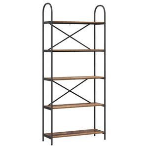 vidaXL Рафт за книги Старо дърво 80 x 30 x 183 см Инженерно дърво