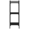 vidaXL Библиотека 3 рафта черна 40x30x86 см инженерно дърво