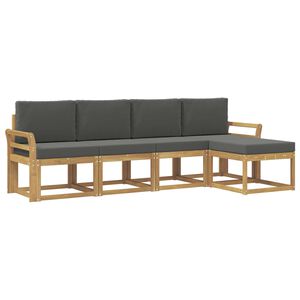 vidaXL Комплект дивани за открито с възглавница 5 pcs Бяло и антрацит