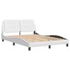 vidaXL Рамка за легло без матрак Zadar, бяла, 140x190 см изкуствена кожа