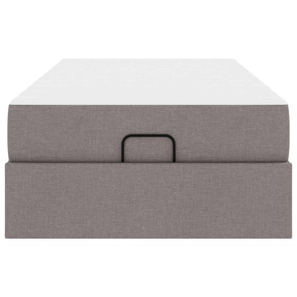 vidaXL Рамка за легло с матрак с матрак 2 pcs Таупе текстил