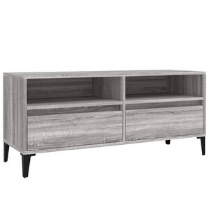 vidaXL ТB шкаф, сив сонома, 100x34,5x44,5 см, инженерно дърво