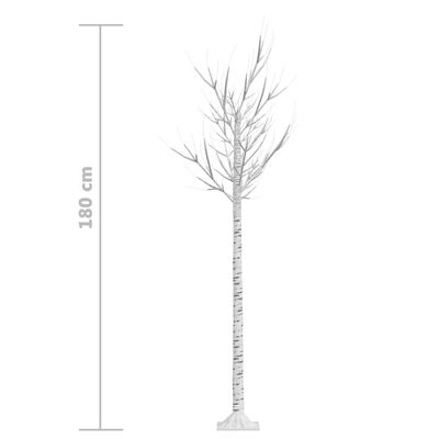 vidaXL Коледно дърво 180 LED 1,8 м топло бяло върба за закрито/открито