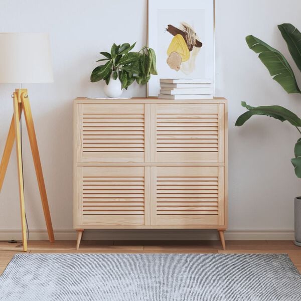 vidaXL Врати за шкафове с решетен дизайн 4 бр 39,5x49,4 см бор масив