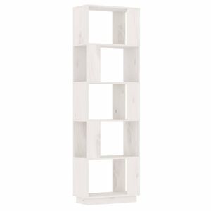 vidaXL Библиотека/разделител за стая, бяла, 51x25x163,5 см, бор масив