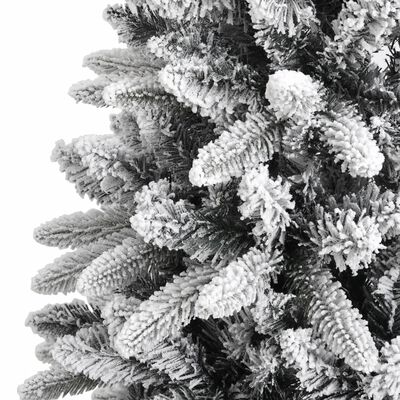 vidaXL Изкуствена коледна елха с флокиран сняг, 150 см, PVC и PE