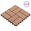 vidaXL Плочка за decking 11 pcs Кафяво 30 x 30 cm WPC