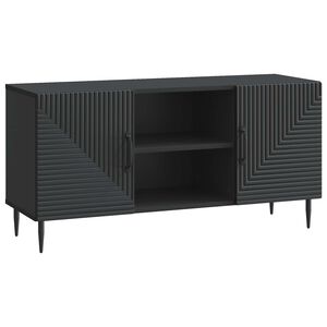 vidaXL ТВ шкаф Черно 102 x 34,5 x 50 см Инженерна дървесина