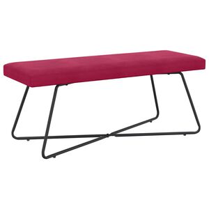 vidaXL Пейка Едноцветен Виненочервен 110 x 40 x 45 cm Кадифе