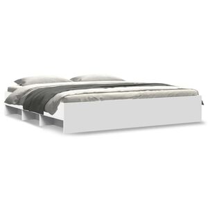 vidaXL Рамка за легло, бяло, 200x200 см, масивно дърво