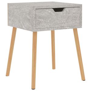 vidaXL Нощно шкафче, бетонно сиво, 40x40x56 см, инженерно дърво