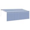 vidaXL Прибираща се тента Синьо 350 x 200 cm текстил