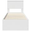 vidaXL Рамка за легло с чекмедже Бяло 75 x 190 cm Инженерна дървесина