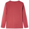Детска тениска с дълъг ръкав, опушено червено, 128