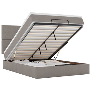 vidaXL Османска легло с матрак, таупе, 140x200 см, плат