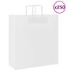 vidaXL Хартиени торбички 250 бр с дръжки бели 45x17x48 см