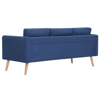vidaXL 3-местен диван, текстил, син