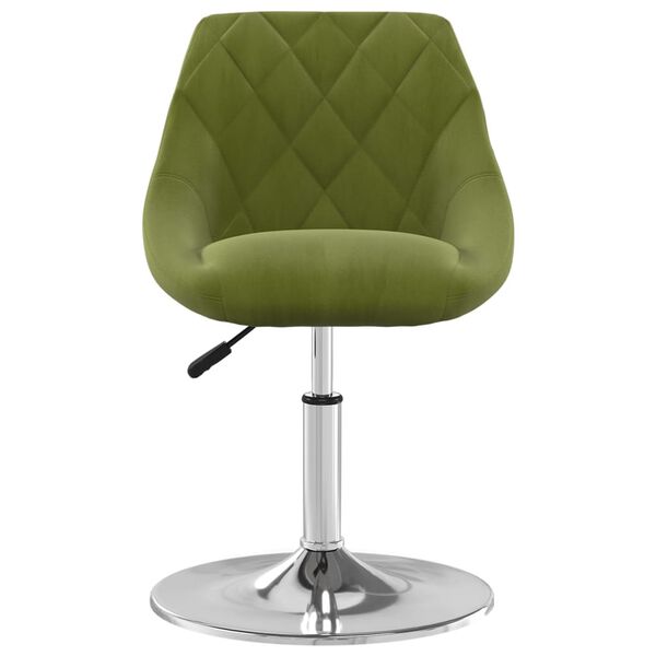 vidaXL Въртящи се трапезни столове, 2 бр, светлозелени, кадифе