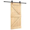 vidaXL Преплъзваща се врата Естествено и черно 95 x 210 cm