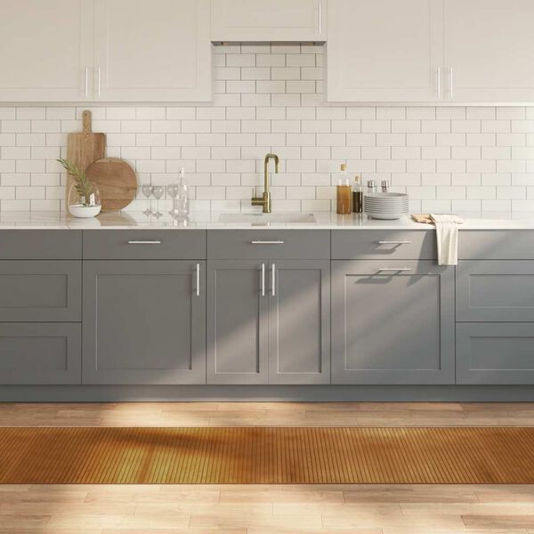 vidaXL Килим, правоъгълен, кафяв, 60x400 см, бамбук