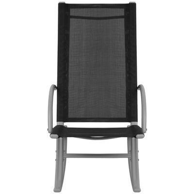 vidaXL Градински люлеещи се столове, стомана и textilene, черни