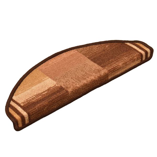 vidaXL Самозалепващи стелки за стълби, 10 бр, 65x21x4 см, кафяви