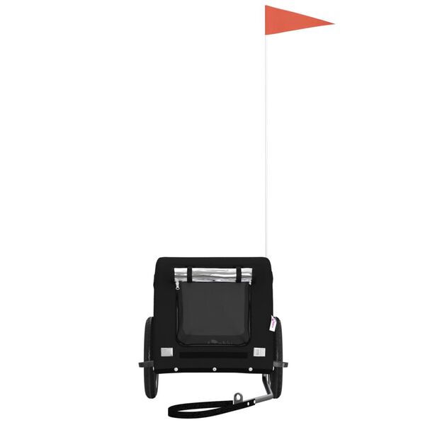 vidaXL Ремарке за колело за любимци черно Оксфорд плат и желязо