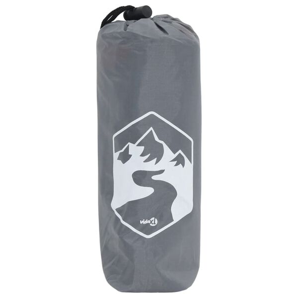 vidaXL Дъждовно пончо с качулка 2 в 1 дизайн сиво-оранжево 223x145 см