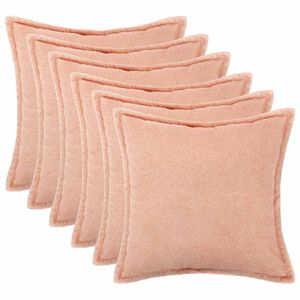 vidaXL Калъфка за възглавница 6 pcs HOUTEN Розово 30 x 30 cm Букле