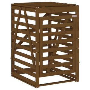 vidaXL Контейнер за съхранение на кош меденокафяв 84x90x128,5 см бор