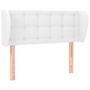 vidaXL Горна табла с уши, Бяла, 83x23x78/88 см, изкуствена кожа