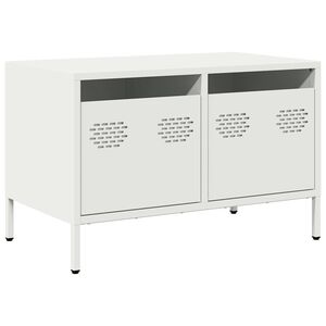 vidaXL ТВ шкаф, бял, 68x39x43,5 см, студеновалцувана стомана