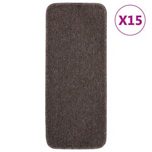 vidaXL Противоплъзгащи стелки за стълби, 15 бр, 60x25 см, кафяви