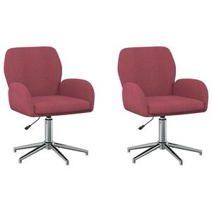 vidaXL Въртящи се бюра столове 2 бр. 54 x 58 x 90 см Виненочервен