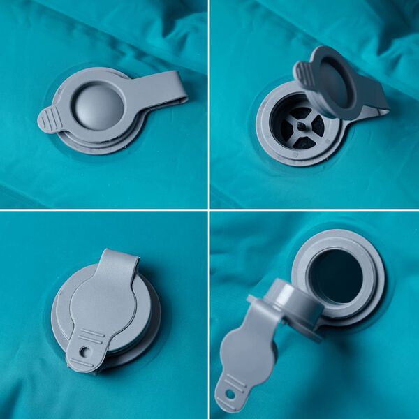 vidaXL Самонадуваем дюшек за къмпинг с възглавници за 2 души син