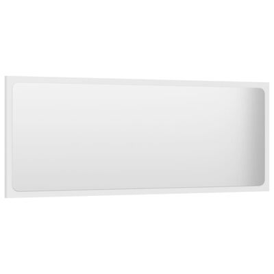 vidaXL Огледало за баня, бяло, 100x1,5x37 см, ПДЧ